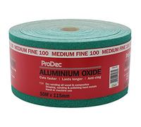 ProDec Rouleau de 50 m de papier abrasif verte, oxyde d’aluminium, joints | grain 100 moyen-fin pour poncer bois, peinture, métal et plus, papier abrasif compatible avec les ponceuses électriques