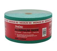 ProDec Rouleau de 50 m de papier abrasif verte, oxyde d’aluminium, joints | grain 80 moyen pour poncer bois, peinture, métal et plus, papier abrasif compatible avec les ponceuses électriques