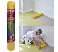 ProDec Rouleau de film protecteur de moquettes de 50 m x 625 mm, plastique auto adhésif robuste, entièrement imperméable, protège moquettes et escaliers, rouleau pour moquettes