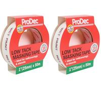 ProDec Ruban de masquage 25 mm x 50 m multi-surfaces peu collant pour surfaces délicates lignes nettes pour surfaces intérieures compatible avec toutes les peintures (Lot de 2)