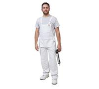 ProDec Salopette de peintre à bretelles pour hommes et femmes, 100% coton absorbant, salopette de peintre blanche, salopette de décorateur pour hommes et femmes, pochette de peintre