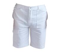ProDec Short de peintre 100% coton sergé multi-poches blanc, tour de taille de 111 cm