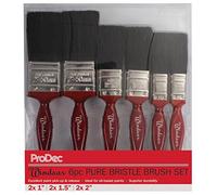 ProDec Windsor Lot de 6 pinceaux Professionnels Windsor, soies Naturelles pour émulsions, peintures Brillantes et satinées sur Murs, plafonds, Bois et métal