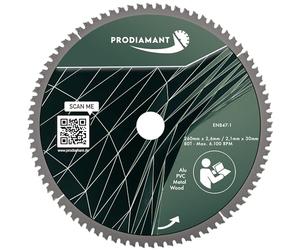 PRODIAMANT Lame Multi 260 x 30 mm en Carbure de Tungstène pour Bois, Aluminium, Plastique et Stratifié - Dents HM TCT pour Scie de Table, Radiale et Circulaire
