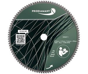 PRODIAMANT Lame Multi 315 x 30 mm en Carbure de Tungstène pour Bois, Aluminium, Plastique et Stratifié - Dents HM TCT pour Scie de Table, Radiale et Circulaire