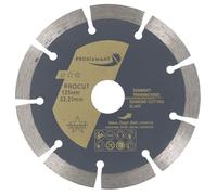 PRODIAMANT Procut disque diamant 125 mm x 22,23 mm - universel pour béton, pierre et brique, segment 10 mm, disque à tronçonner professionnel, pour meuleuses d'angle