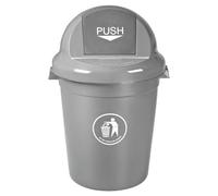 Prodifa Poubelle 80 litres Push ronde grise