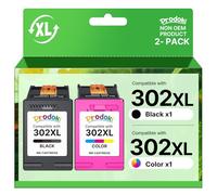 Prodoki 302 XL 302XL Remplacement pour Cartouche HP 302 XL Noir et Couleur Cartouche Encre pour HP DeskJet 3639 3630 3632 3636 Envy 4520 4527 4525 4524 OfficeJet 3831 3833 3830 (1 Noir 1 Tri-Colore)