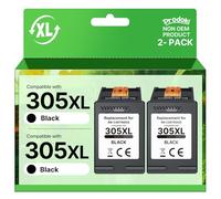 Prodoki 305 XL Noir Remplacement pour Cartouche HP 305 Noir pour Encre HP 305 Noir 305XL pour HP DeskJet 2700 2720E 2700E 2723E 2721E 4120E 2710E 2722 3820E Envy 6000 6032E 6020E (Noir, 2-Pack)