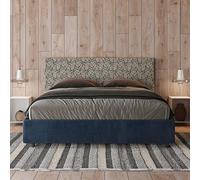 Produce Shop Arla Norris Era Lit double en tissu avec coffre moderne Bleu 160 x 190 cm