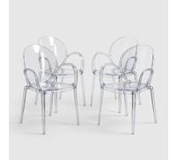 Produce Shop Camilla Bizzotto Lot de 4 chaises avec accoudoirs en polycarbonate transparent
