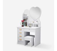 Produce Shop Coiffeuse et Table de Maquillage Miroir en cœur et Tabouret Clara