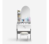 Produce Shop Coiffeuse et Table de Maquillage Mobile avec Miroir et Tabouret Flora
