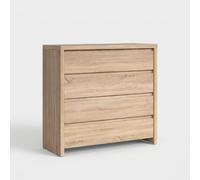 Produce Shop Commode 4 tiroirs effet bois avec glissières Kaspian
