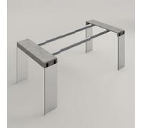 Produce Shop Console extensible peu encombrante en verre et mélamine 195 cm London - Gris clair