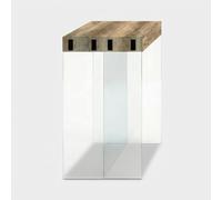 Produce Shop Console extensible peu encombrante en verre et mélamine 195 cm London - Marron