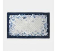 Produce Shop Elba Tapis de bain en velours matelassé antidérapant - Bleu