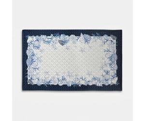 Produce Shop Elba Tapis de bain en velours matelassé antidérapant - Bleu