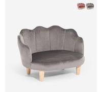 Produce Shop Fauteuil canapé Coquillage pour Chiens et Chats en Velours Pally - Gris