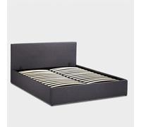 Produce Shop Lit Double 160x190 avec sommier à Lattes et Coffre de Rangement Basel King - Gris