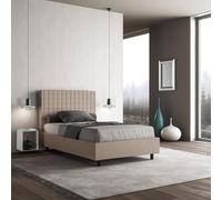 Produce Shop Lit double français 140 x 200 avec coffre design moderne Sunny F - Beige