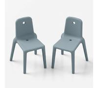 Produce Shop Lot de 2 chaises design intérieur et extérieur en polyéthylène Mellow - Bleu