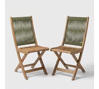 Produce Shop Lot de 2 chaises pliantes en bois d'extérieur Danube - Vert