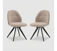 Produce Shop Lot de 2 chaises rembourrées pour salle à manger Giorgia - Beige