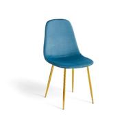 Produce Shop Lunaria Lot de 4 chaises en velours d'intérieur - Bleu foncé