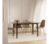 Produce Shop Lunaria Lot de 4 chaises en velours d'intérieur Marron