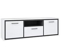 Produce Shop Meuble TV moderne blanc brillant et gris 158 x 52 Rigmor