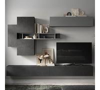 Produce Shop Meuble TV suspendu moderne étagère en bois Infinity 44 - Noir - Gris