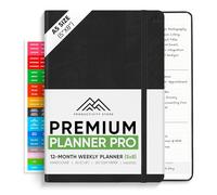 Productivity Store Planner PRO - Meilleur planificateur d'objectifs et de productivité, planificateur non daté sur 1 an pour homme et femme, planificateur quotidien et hebdomadaire, noir