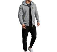 Producto Classification Men’s Suits - Ensemble Sportif Hommes Sweat à Capuche Long Manches avec Cordons Pantalon de Gym pour Course et Jogging Tenue Décontractée Accessoires Inclus (Light Gray, M)