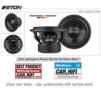 ETON MW 6.5 - Caisson de basses puissant de 16,5 cm - Basses longues et basses pour voiture - Avec aimant en ferrite - 2 x 2 ohms - 2 x 250 W - 1 pièce