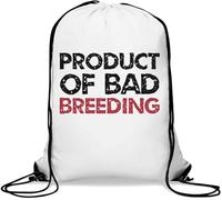 Produit de Bad Breeding Sac de gym drôle décontracté avec cordon de serrage Blanc