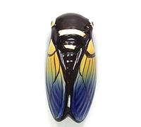 Produit de Provence cigale décorative couleur dégradé jaune et bleu en céramique 10 cm