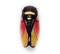 Produit de Provence cigale décorative couleur dégradé jaune et rouge en céramique 10 cm