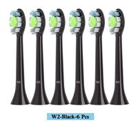 PRODUIT DE SOIN DES DENTS, W2-BK-6Pcs-no Wifi -Têtes de brosse à dents de rechange, pour Philips Sonicare Diamondclean, gomme prot