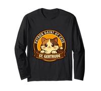 Produit de Style Vintage Saint Gertrude Saint des Chats Manche Longue