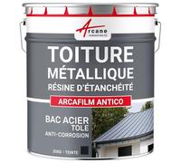 Produit d'Étanchéité, Toiture Métallique, Bac Acier 20 kg Noir Bleuté | Étanchéité Toiture Bac Acier et Métal, Anticorrosion, Revêtement Élastique, Résiste au Brouillard Salin - Arcane Industries