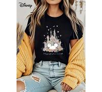 Produit Disney sous licence officielle. Impression avec "Fleur, Château et Éléments de Mickey". Un château décoré de fleurs rêveur, plein d'une atmosphère joyeuse de parc - idéal comme impression pour
