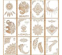 Produit inclus : Un total de 12 modèles avec des motifs différents. Taille : 29 cm * 21 cm. Il existe des motifs classiques tels que des fleurs, des figures, des éléphants, des oiseaux, la lune, des f