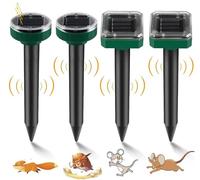 PRODUIT INSECTICIDE Détaupeur Solaire 4pcs Ultrason Anti Serpent/Campagnols Etanche Extérieur