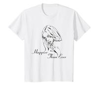 Produit Officiel Billie Eilish Happier Than Ever White T-Shirt, Enfant, Blanc, 8 Ans