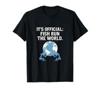Produit officiel : imprimé globe Fish Run the World T-Shirt
