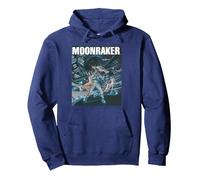 Produit Officiel James Bond 007 Moonraker Sweat à Capuche, Unisexe pour Adultes, Bleu Marine, M