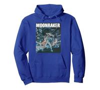 Produit Officiel James Bond 007 Moonraker Sweat à Capuche, Unisexe pour Adultes, Bleu Royal, S