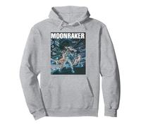 Produit Officiel James Bond 007 Moonraker Sweat à Capuche, Unisexe pour Adultes, Gris Chiné, XL