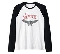 Produit Officiel Saxon Eagle Vintage Retro Band Heavy Metal Manche Raglan